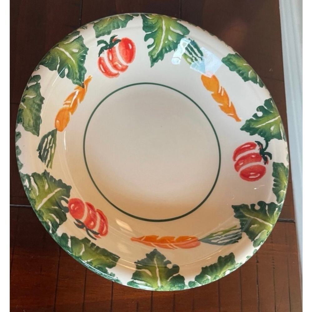 Vintage Pottery Barn 13-1/2” large bowl carrots and pumpkins pasta serving bowl - Picture 14 of 16